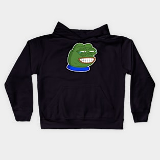 PepeLaugh - White Outline Kids Hoodie